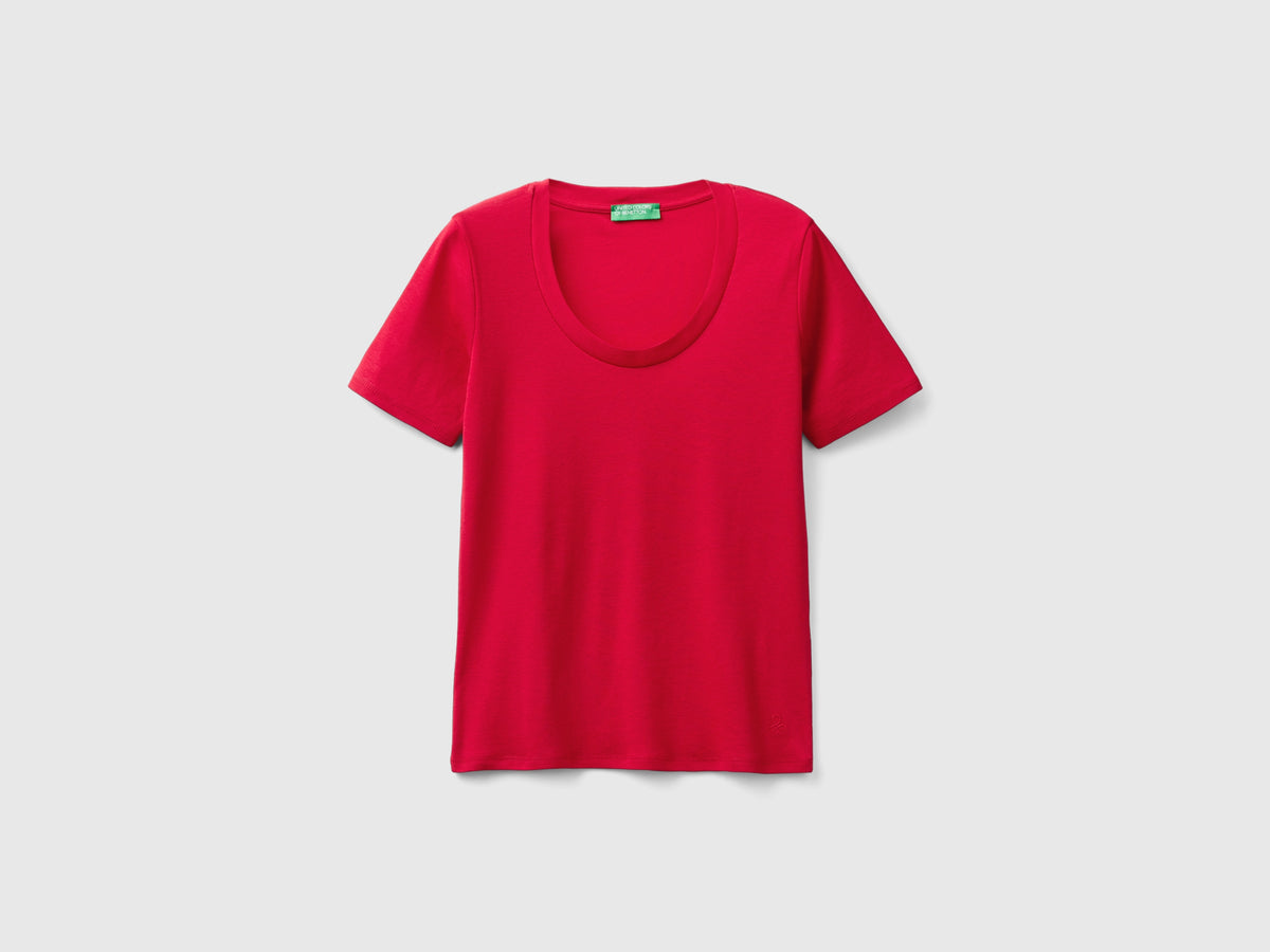 T-shirt manica corta in cotone a fibra lunga