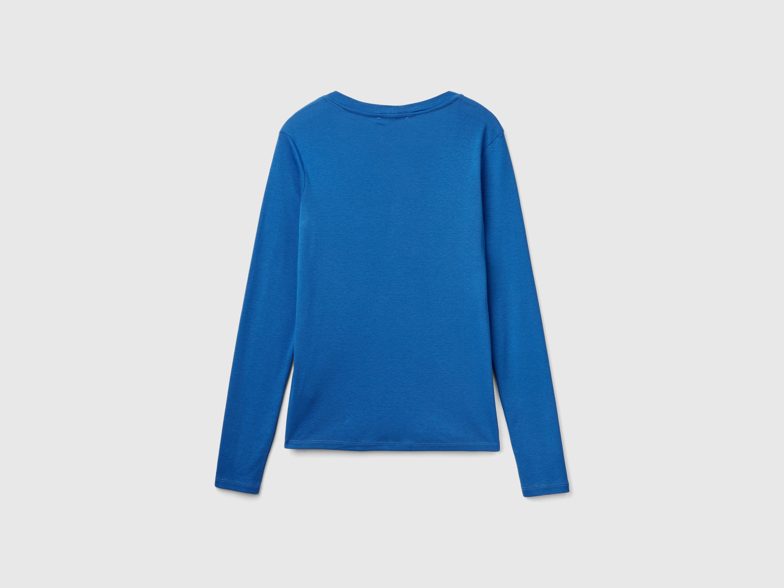 T-shirt manica lunga in puro cotone da donna avio 2 | Benetton Outlet