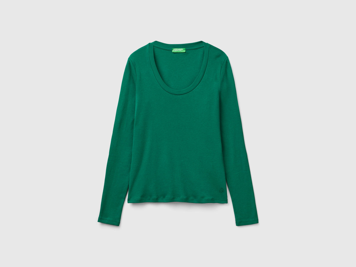 T-shirt manica lunga in puro cotone