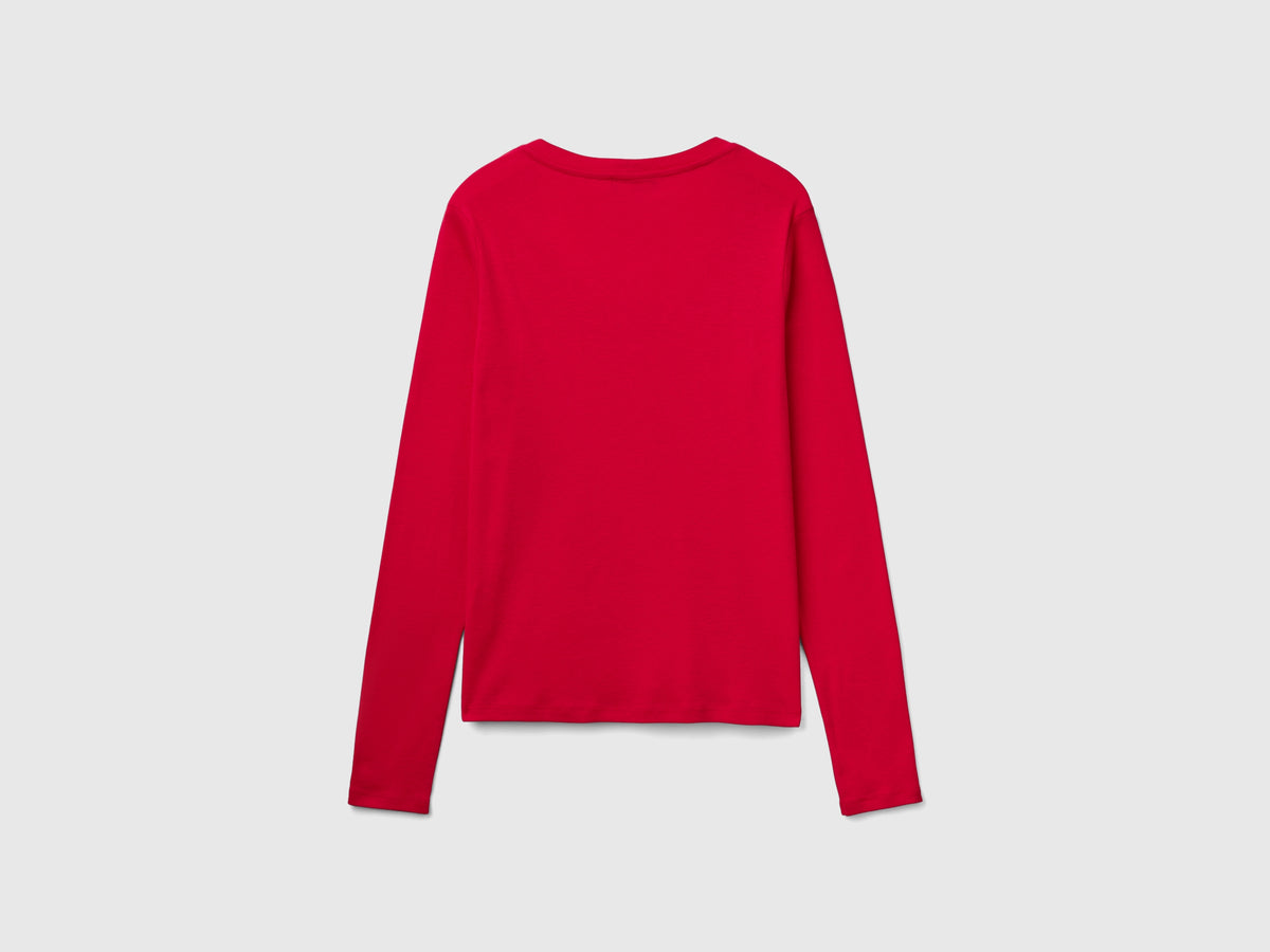 T-shirt manica lunga in puro cotone