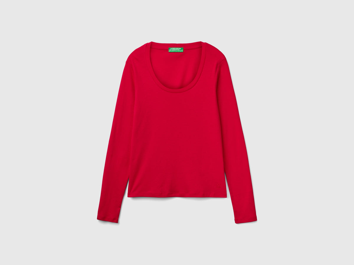 T-shirt manica lunga in puro cotone