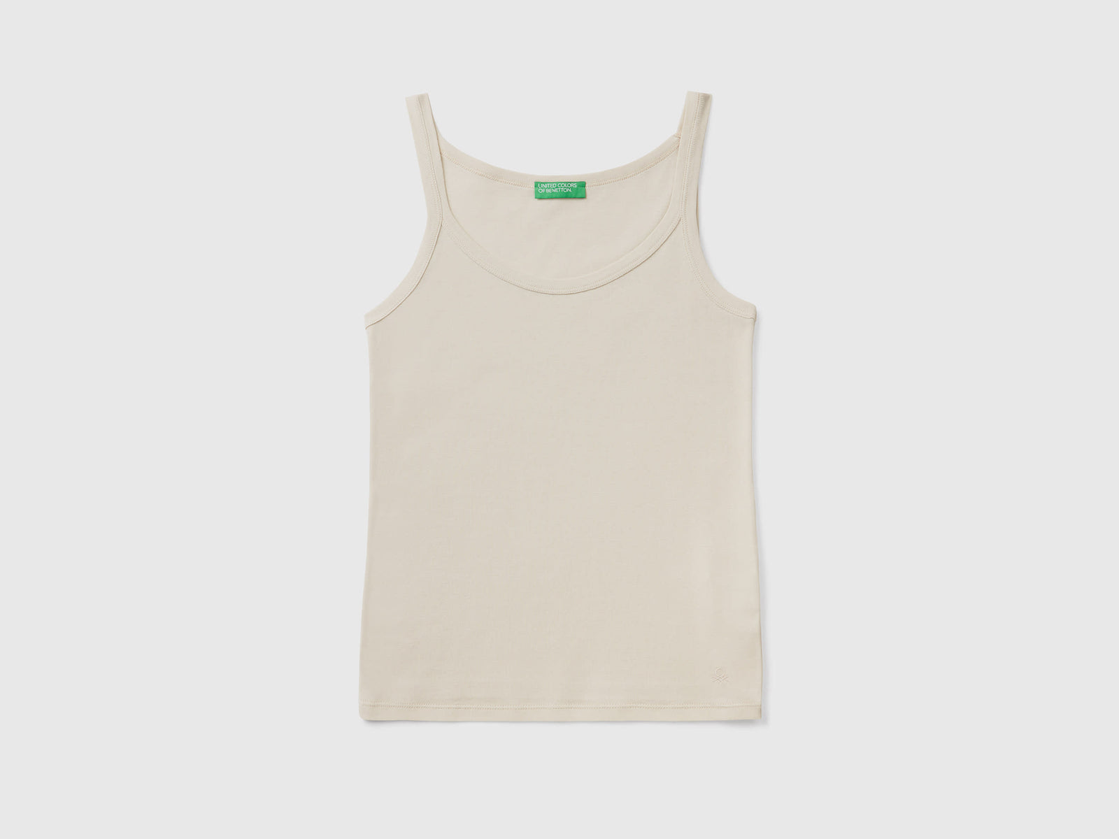 Canotta in puro cotone da donna beige | Benetton Outlet