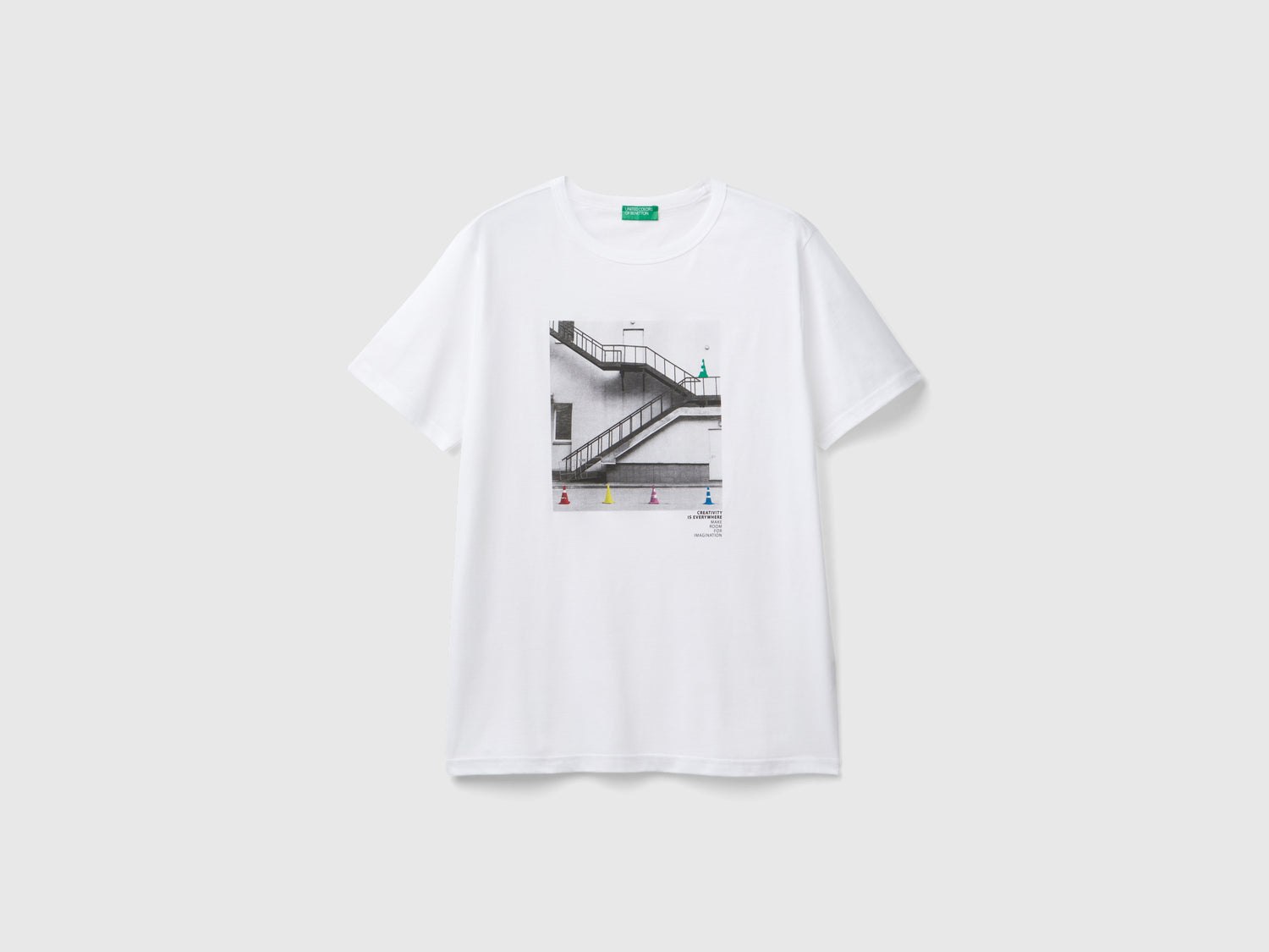 T-shirt regular fit in cotone bio da uomo bianco | Benetton Outlet