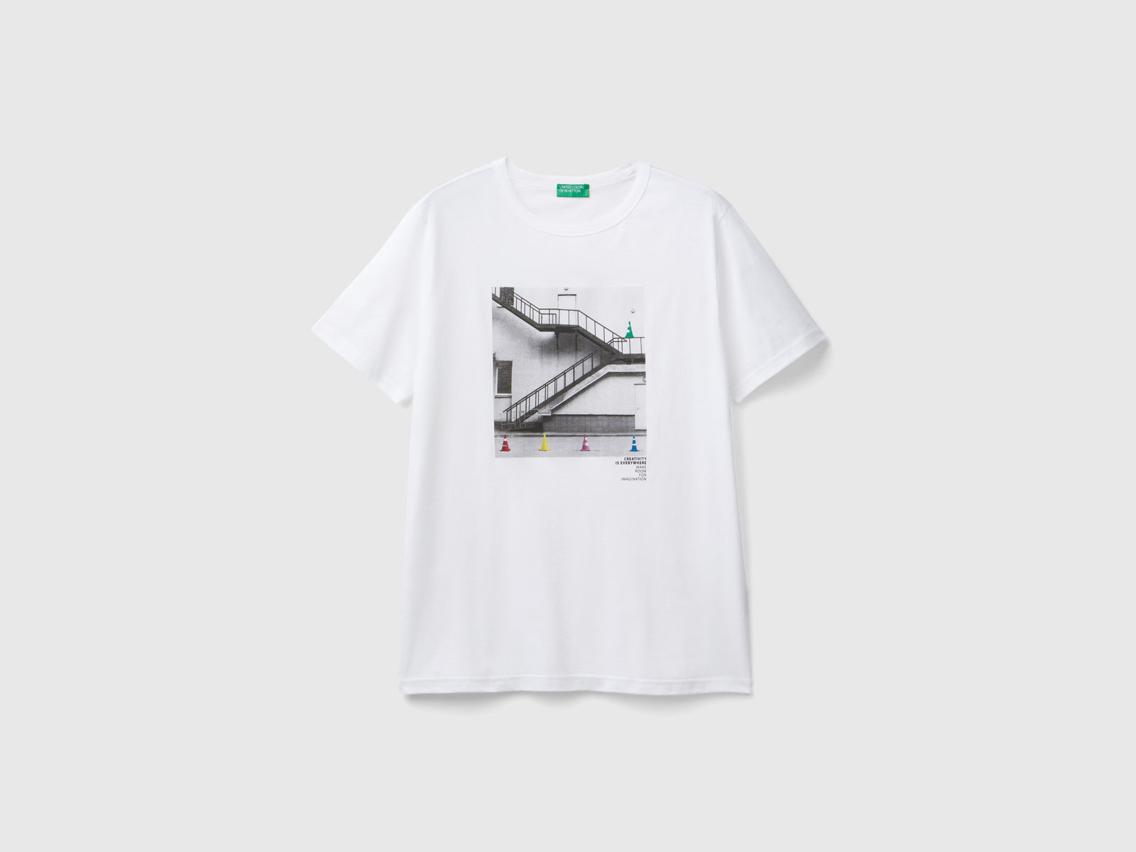 T-shirt regular fit in cotone bio da uomo bianco | Benetton Outlet