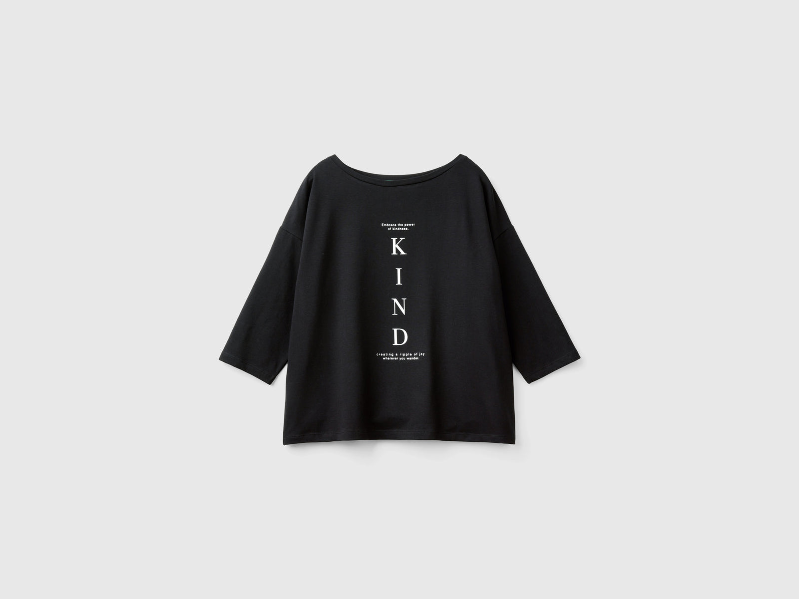 Maglietta con stampa lucida da donna nero | Benetton Outlet