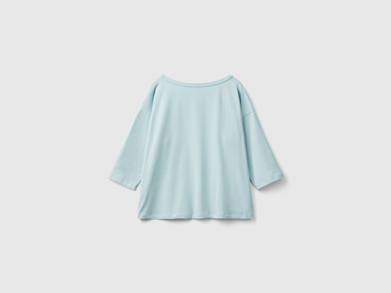 Maglietta con stampa lucida da donna verde acqua 2 | Benetton Outlet