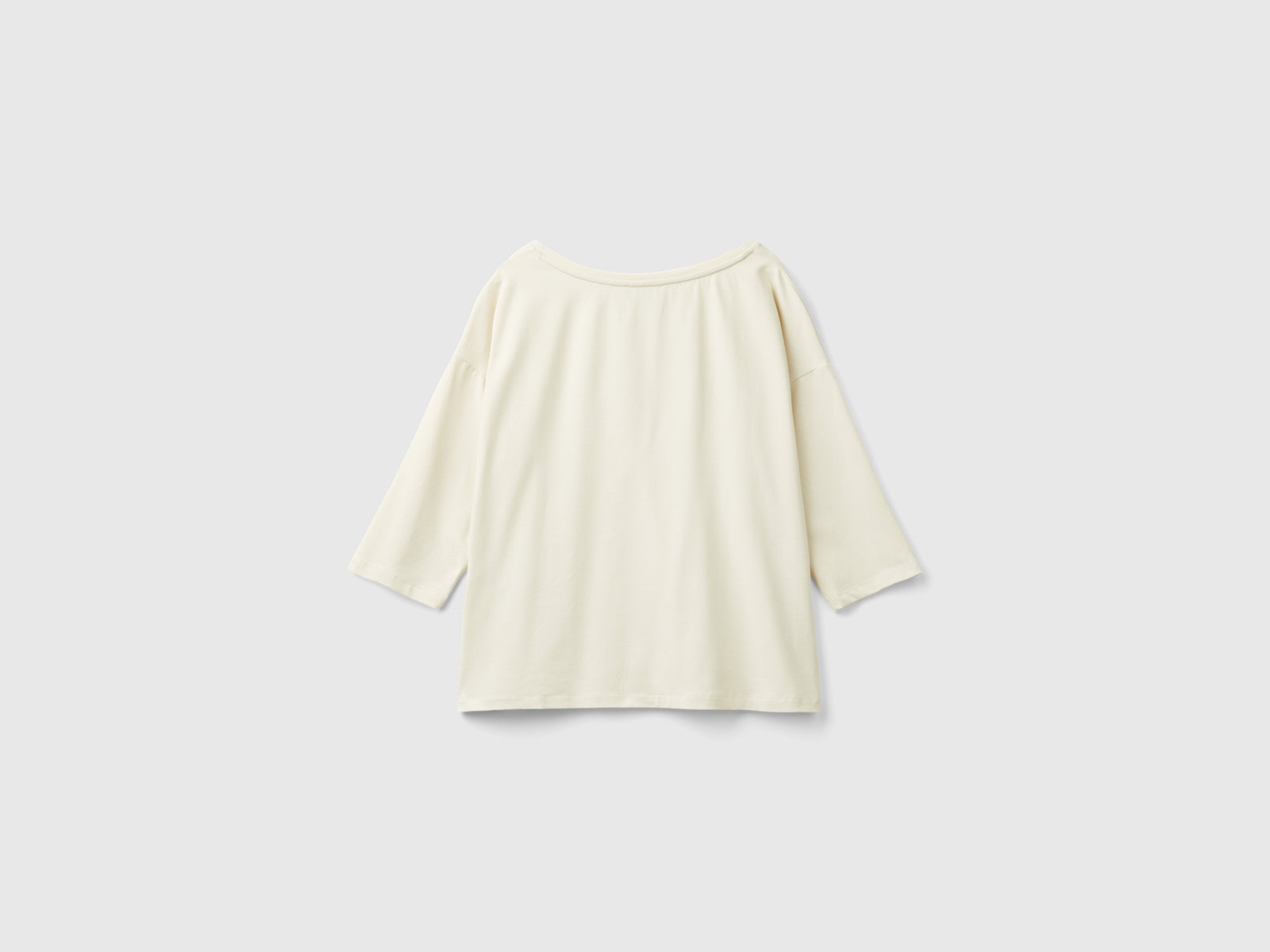 Maglietta con stampa lucida da donna bianco panna 2 | Benetton Outlet