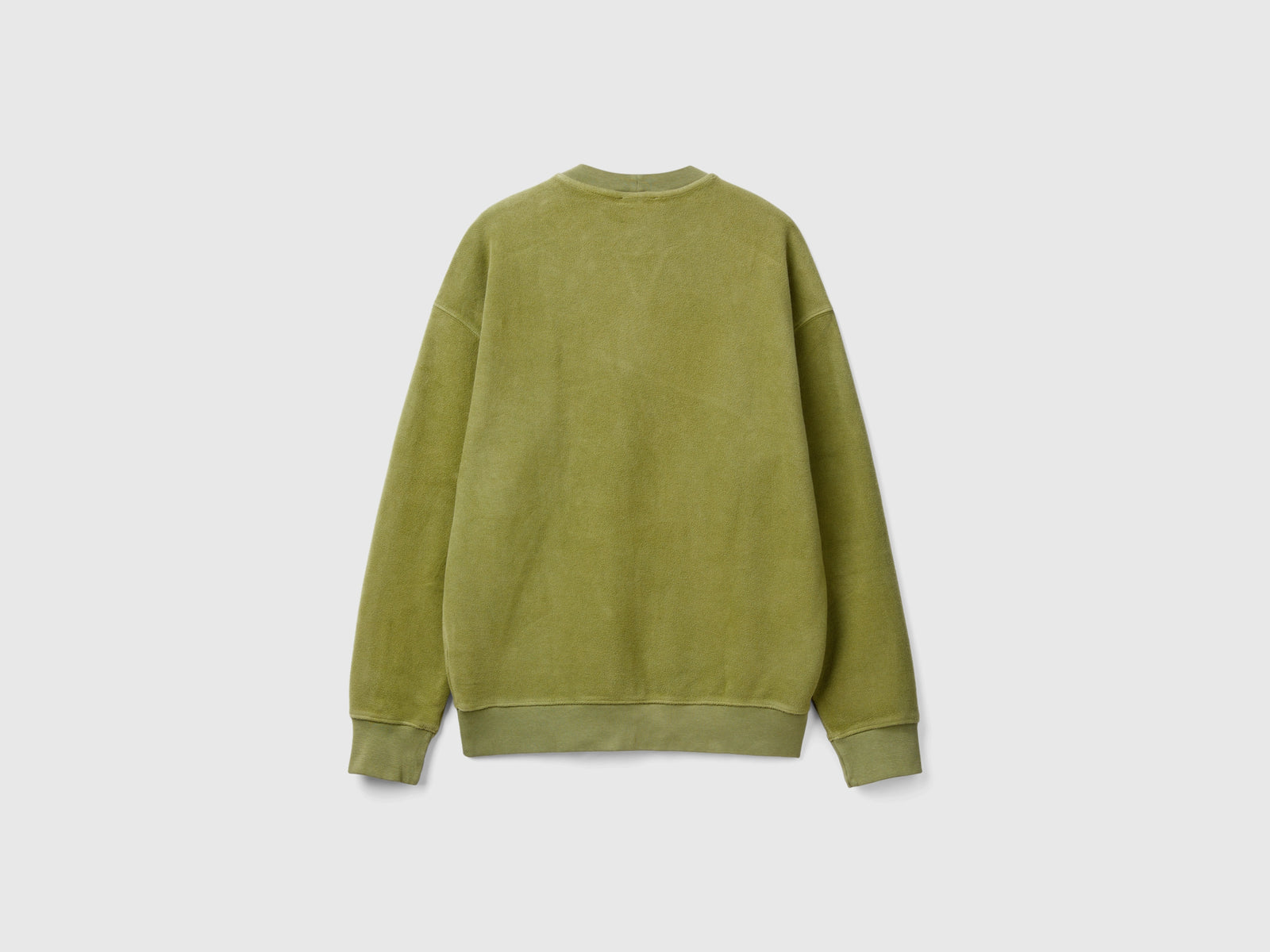 Felpa in puro cotone da uomo verde militare 2 | Benetton Outlet