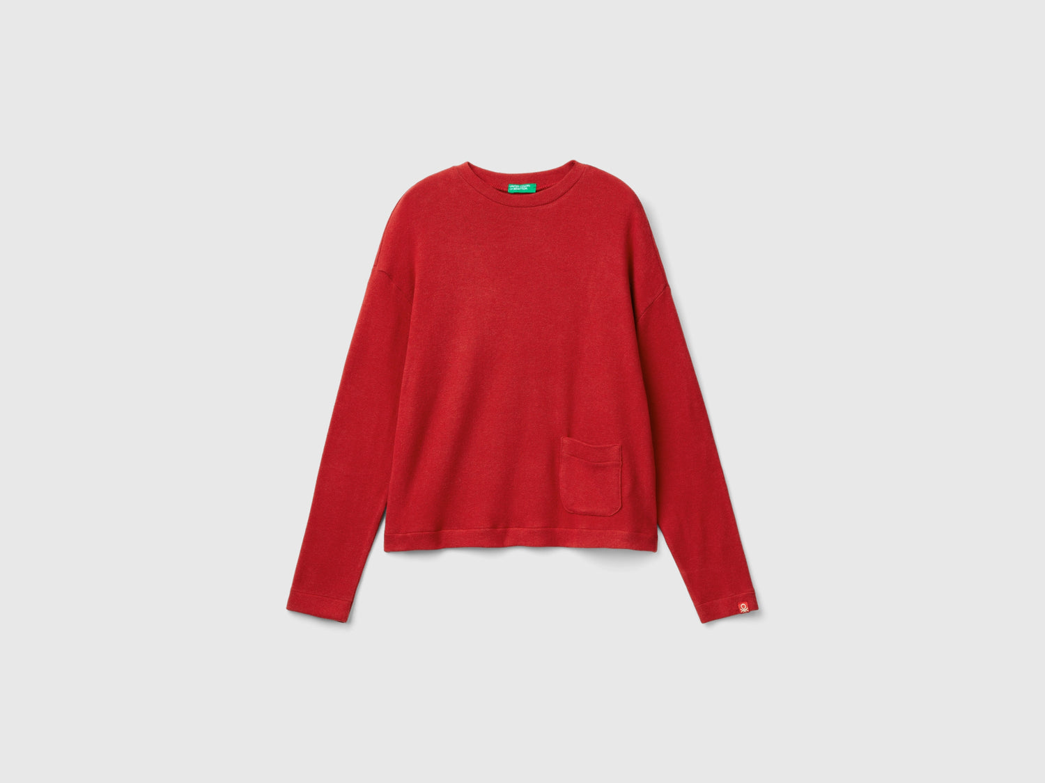Maglia in caldo cotone stretch da donna rosso | Benetton Outlet
