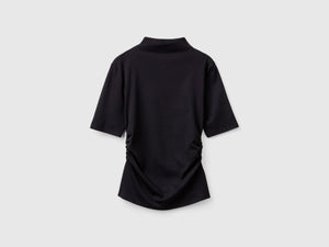 T-shirt con collo a cratere in cotone bio