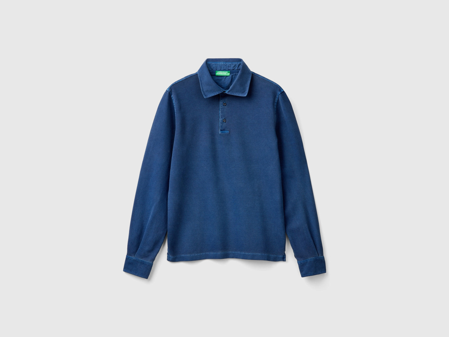 Polo de algodón orgánico elástico da uomo blu scuro | Benetton Outlet