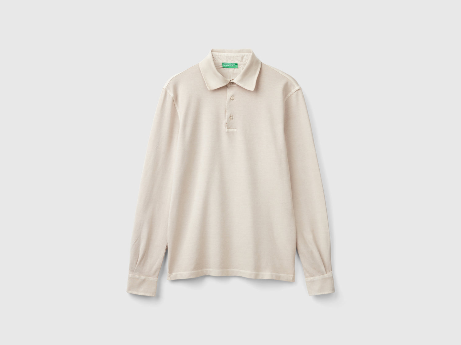 Polo de algodón orgánico elástico da uomo beige | Benetton Outlet