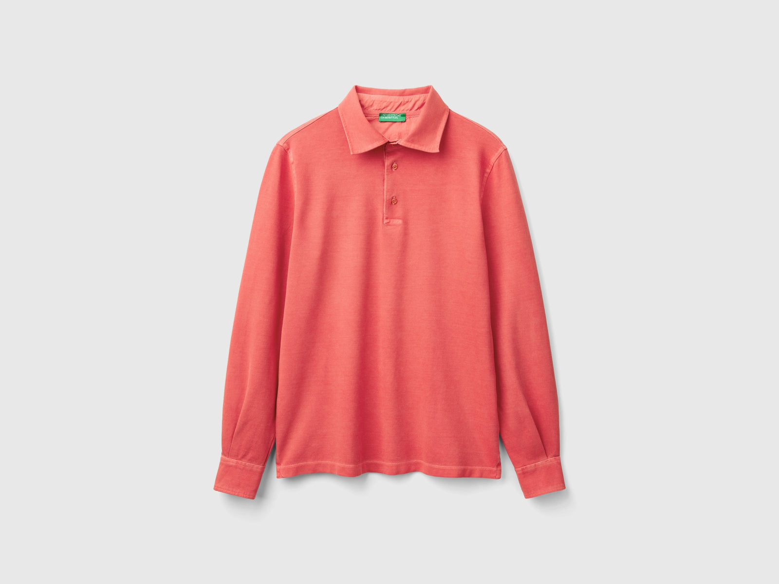 Polo in cotone bio stretch da uomo pesca | Benetton Outlet