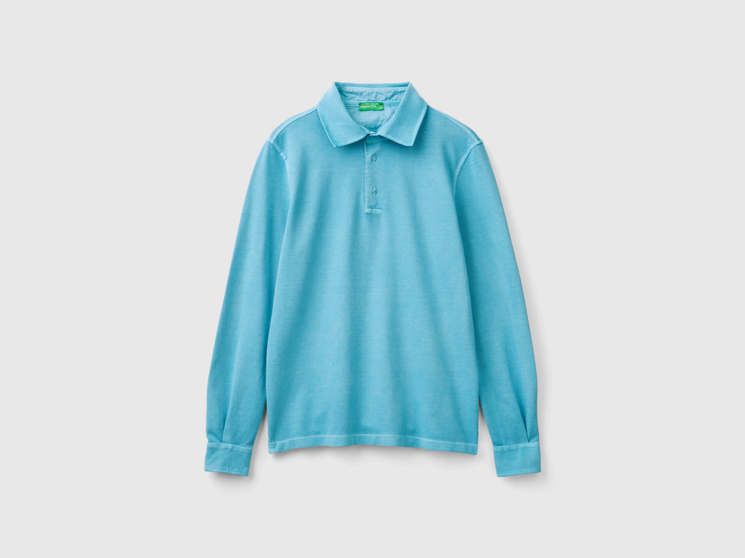 Polo de algodón orgánico elástico da uomo azzurro | Benetton Outlet