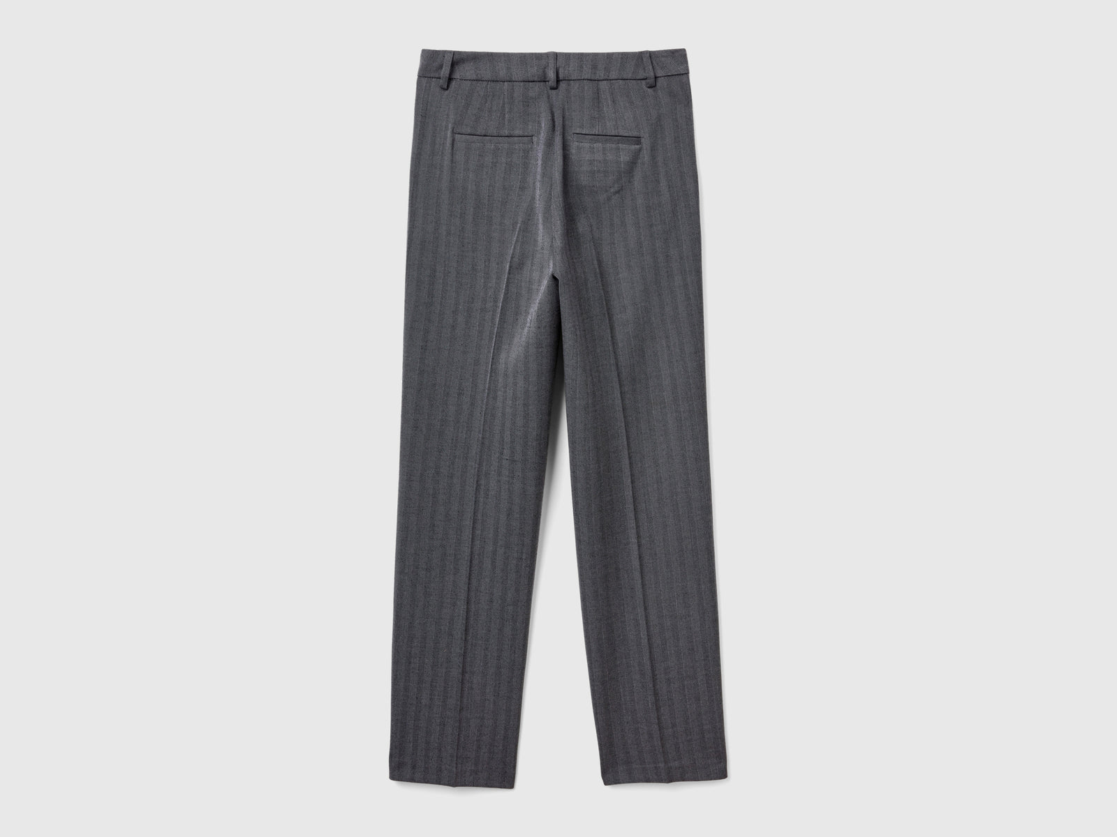 Pantaloni dritti in misto viscosa da donna grigio scuro 2 | Benetton Outlet