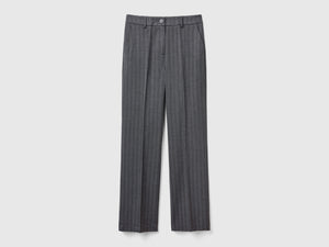 Pantaloni dritti in misto viscosa