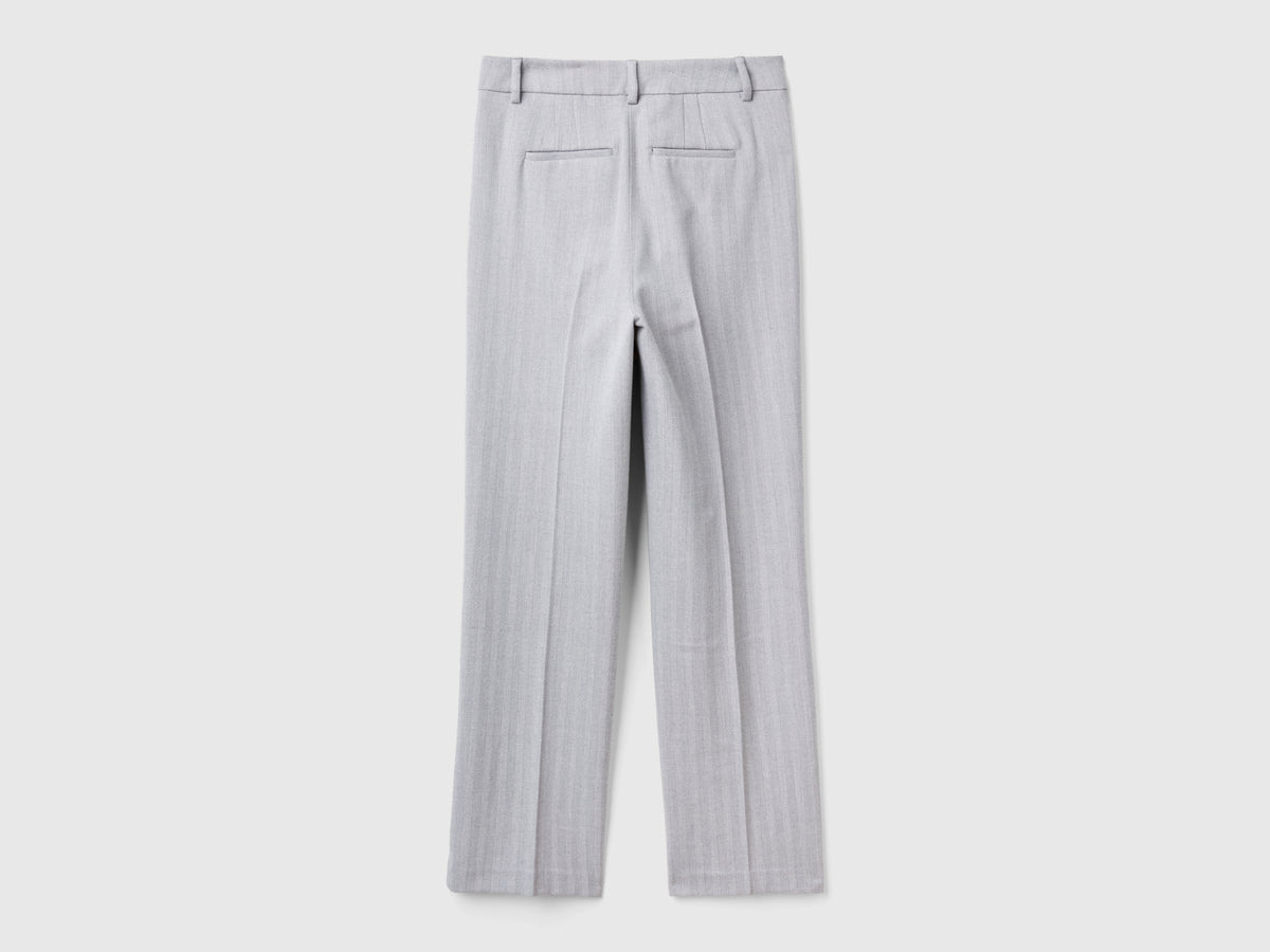 Pantaloni dritti in misto viscosa
