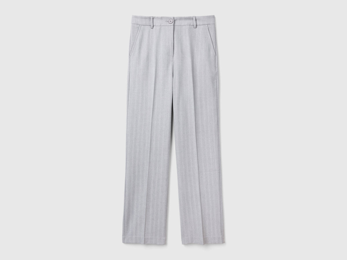 Pantaloni dritti in misto viscosa