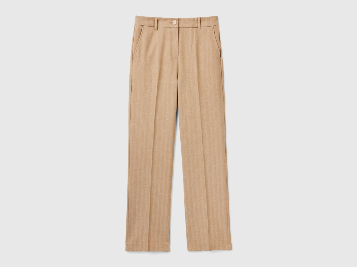 Pantaloni dritti in misto viscosa da donna marrone | Benetton Outlet
