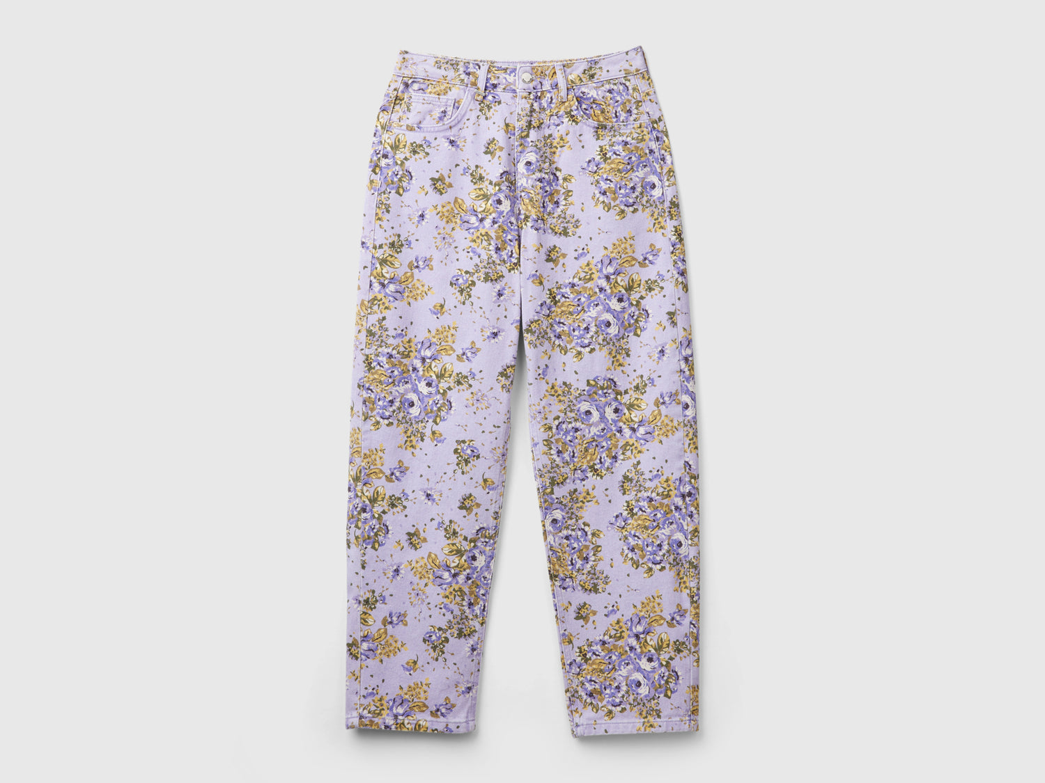Jeans floreali baloon fit da donna lilla | Benetton Outlet