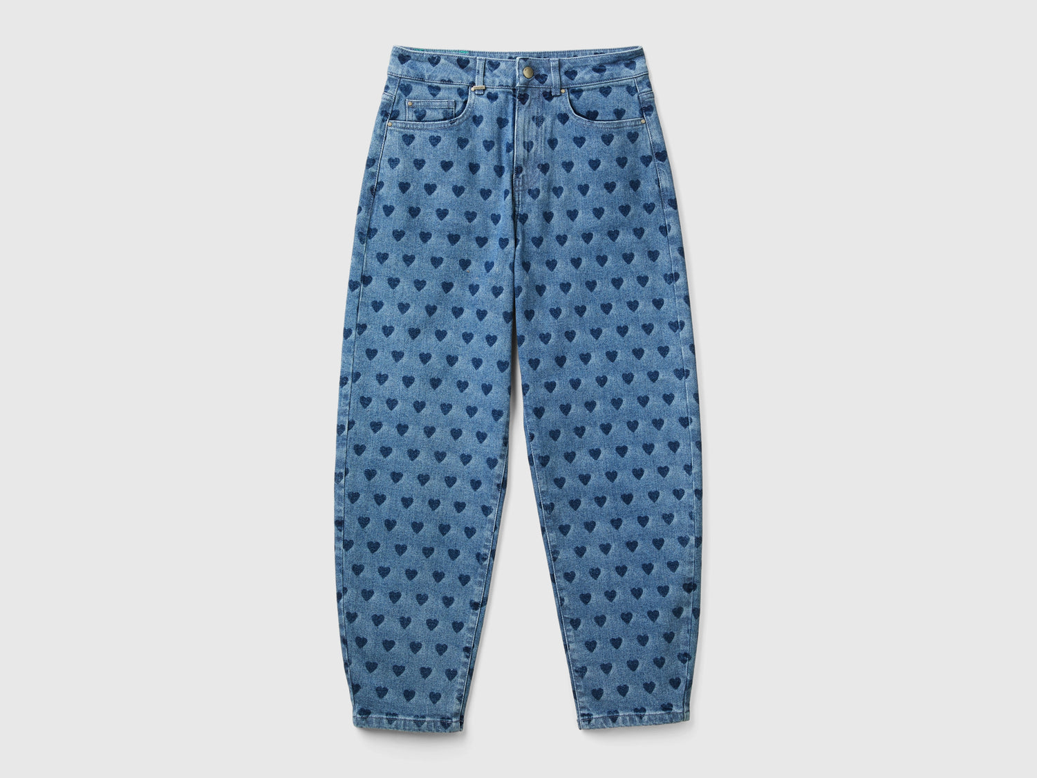 Jeans a cuori da donna azzurro | Benetton Outlet