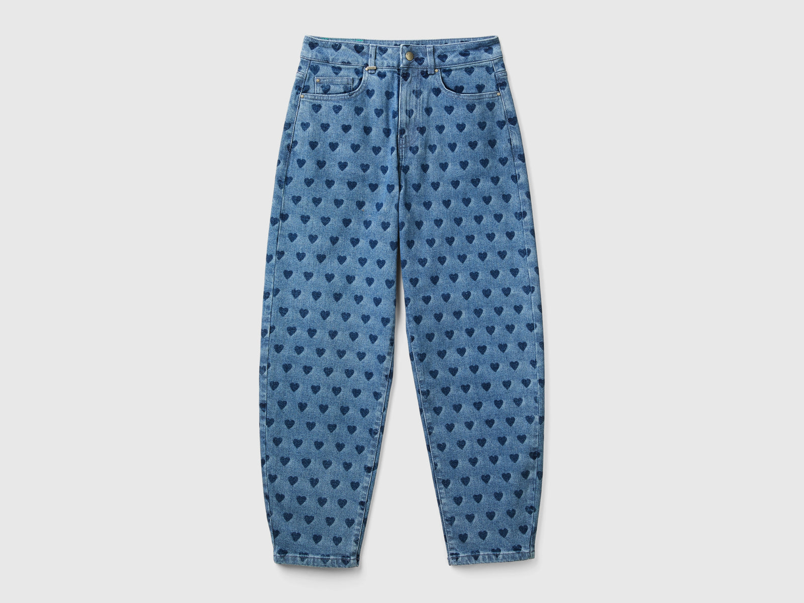 Jeans a cuori da donna azzurro | Benetton Outlet