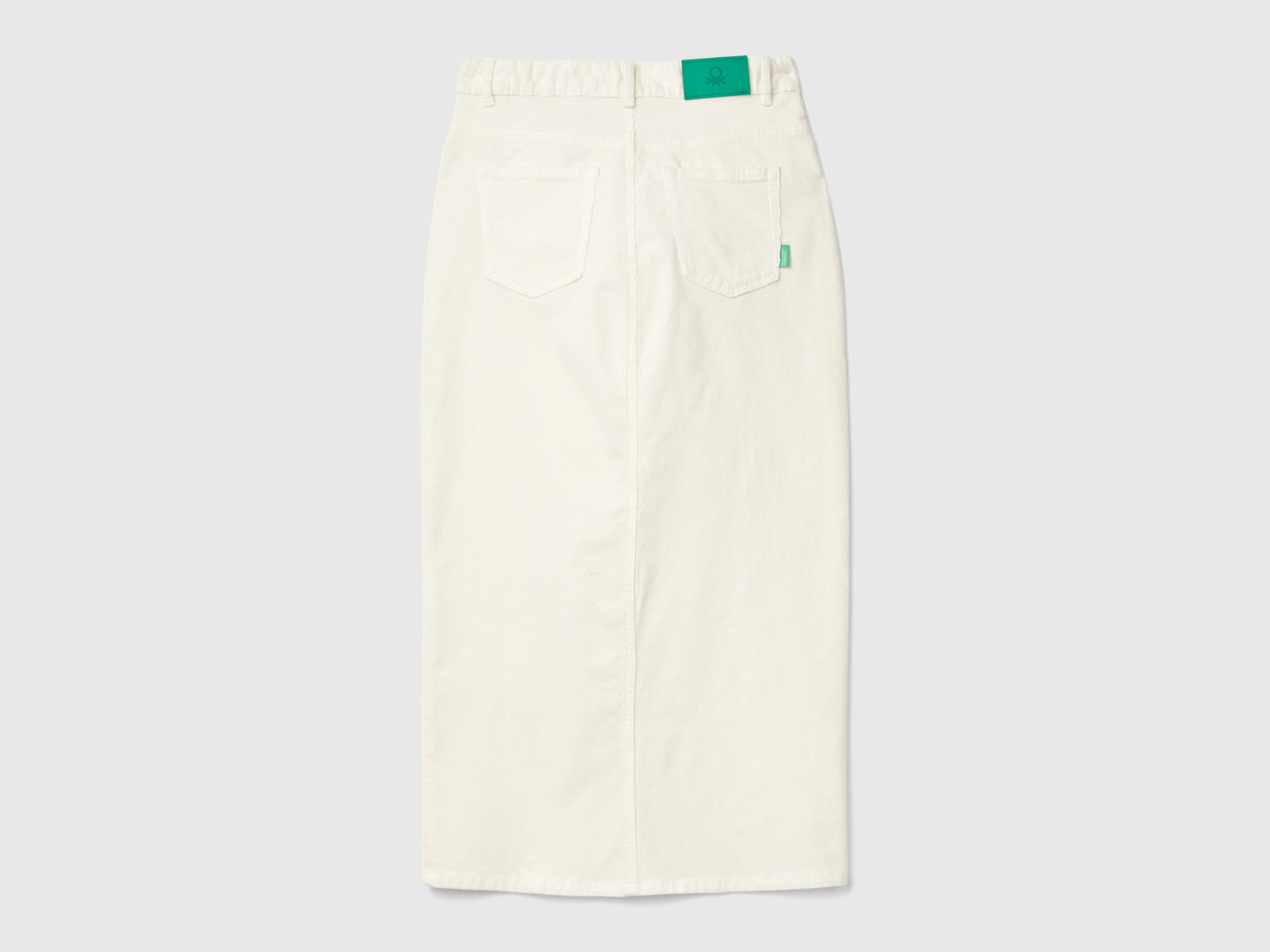 Gonna lunga in velluto a costine da donna bianco panna 2 | Benetton Outlet
