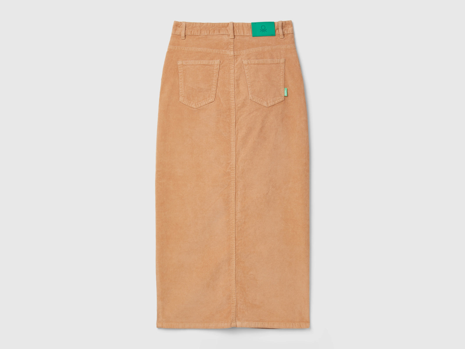 Gonna lunga in velluto a costine da donna cammello 2 | Benetton Outlet