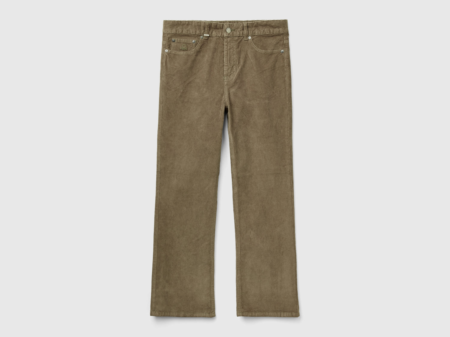 Five-pocket velvet trousers da donna verde oliva | Benetton Outlet