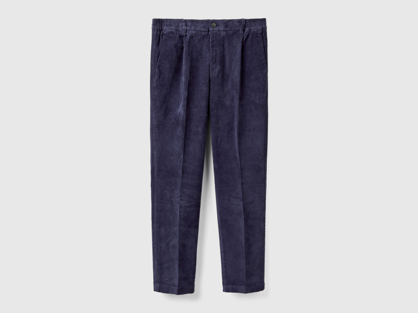 Pantalones chinos de pana con corte zanahoria da uomo blu scuro | Benetton Outlet