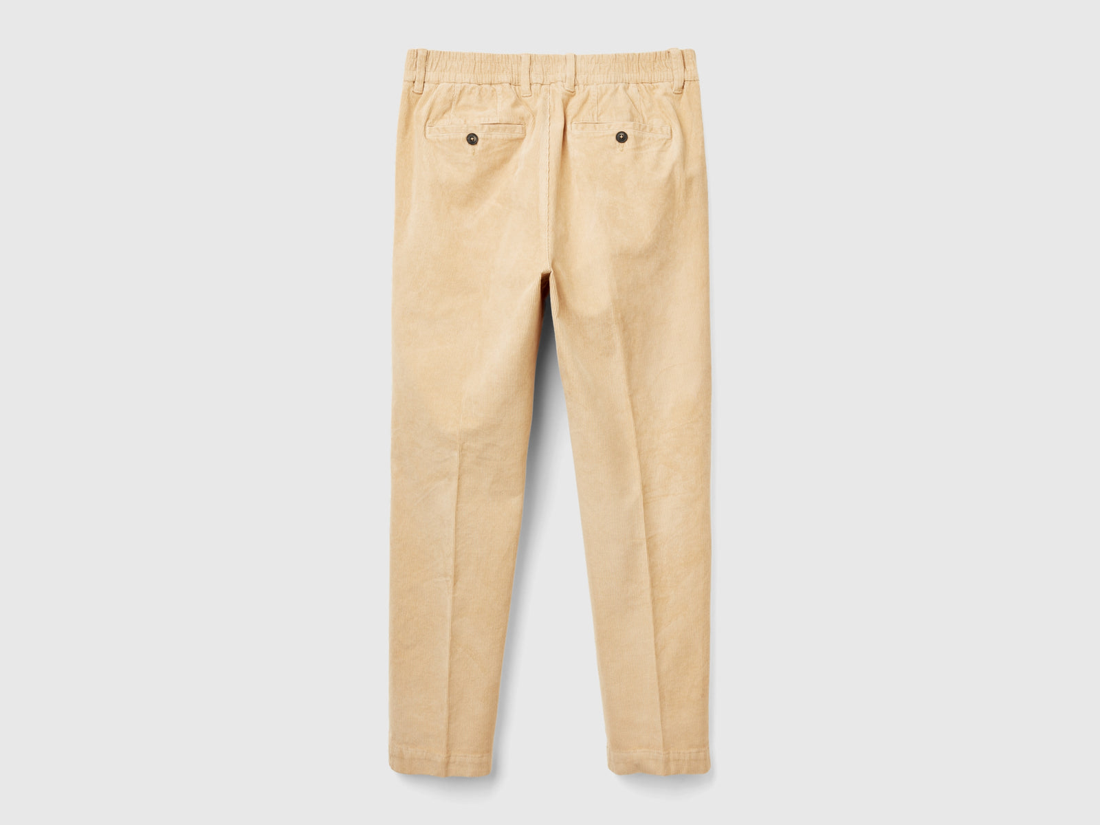 Pantalones chinos de pana con corte zanahoria da uomo beige 2 | Benetton Outlet