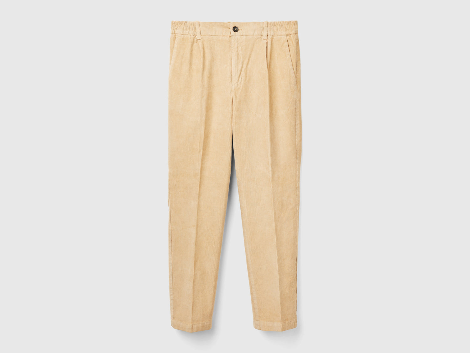 Chino carrot fit in velluto a costine da uomo beige | Benetton Outlet
