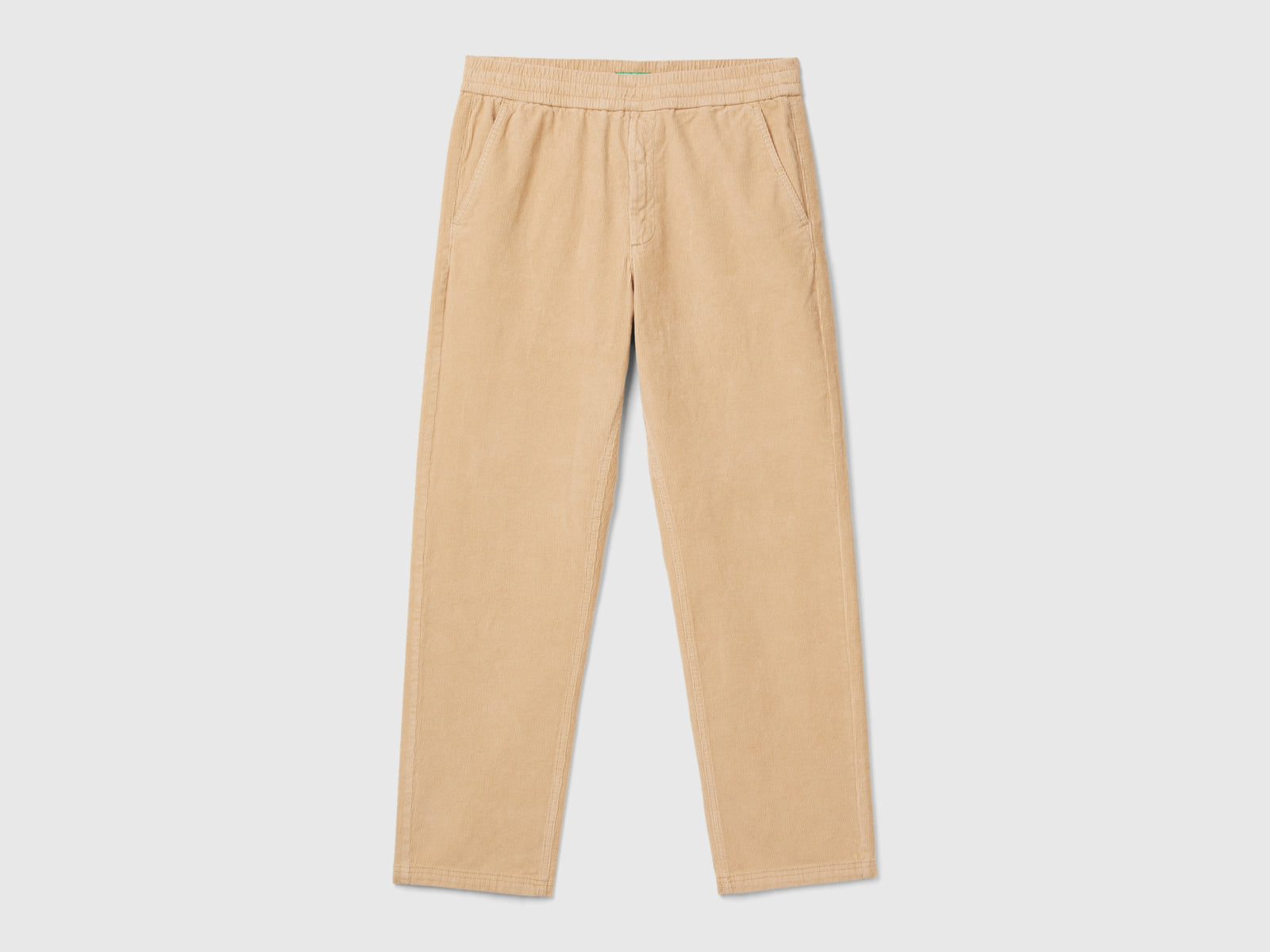 Joggers in velluto con coulisse da uomo beige | Benetton Outlet