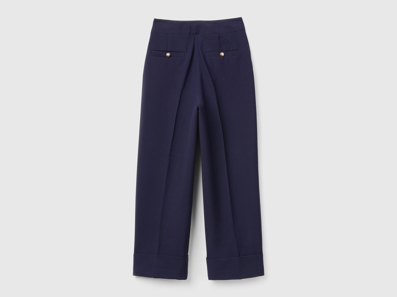 Pantaloni con risvolto da donna blu scuro 2 | Benetton Outlet