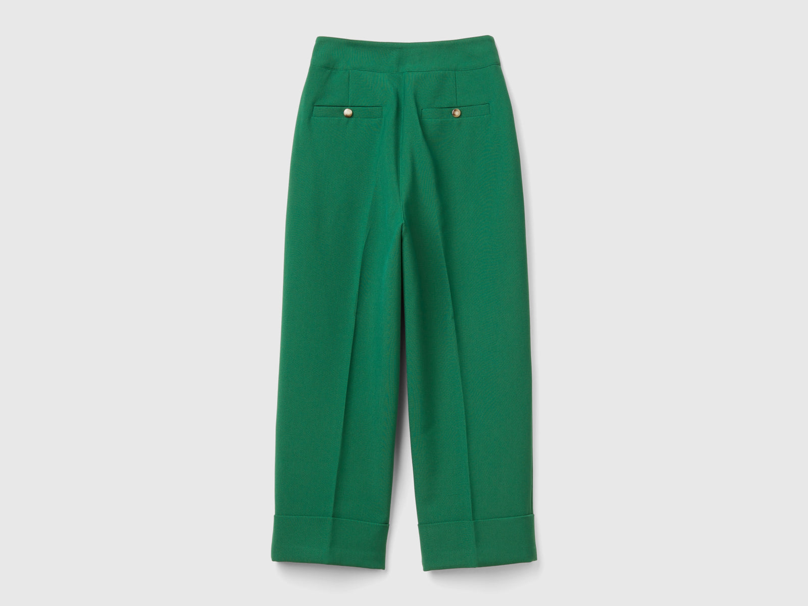 Pantaloni con risvolto da donna verde scuro 2 | Benetton Outlet