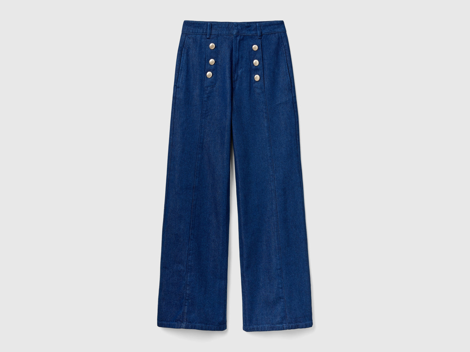 Jeans wide fit in misto viscosa da donna blu | Benetton Outlet