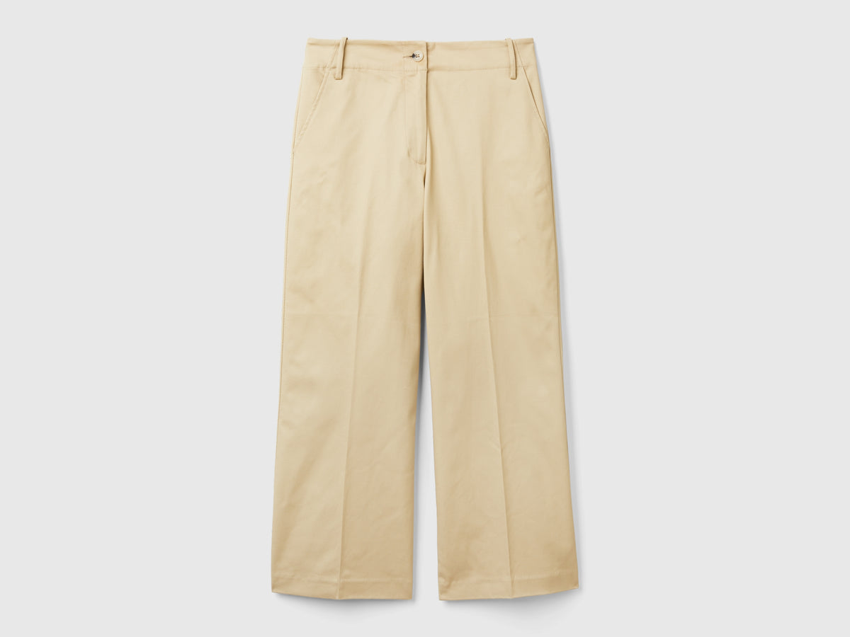 Pantaloni con gamba dritta in cotone stretch
