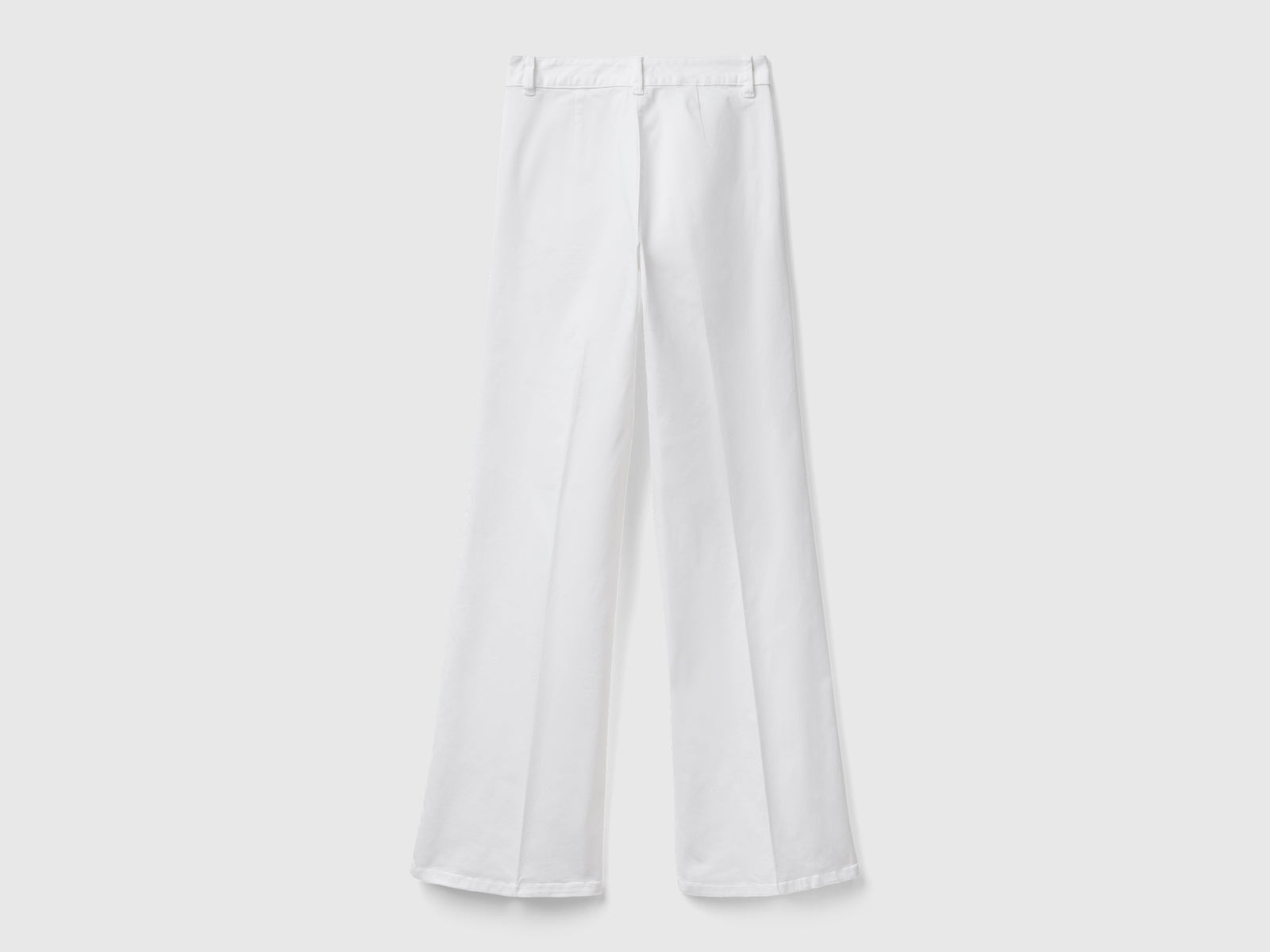 Pantalones acampanados de algodón elástico da donna bianco 2 | Benetton Outlet