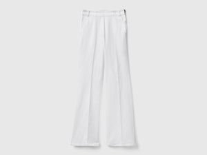 Pantalones acampanados de algodón elástico