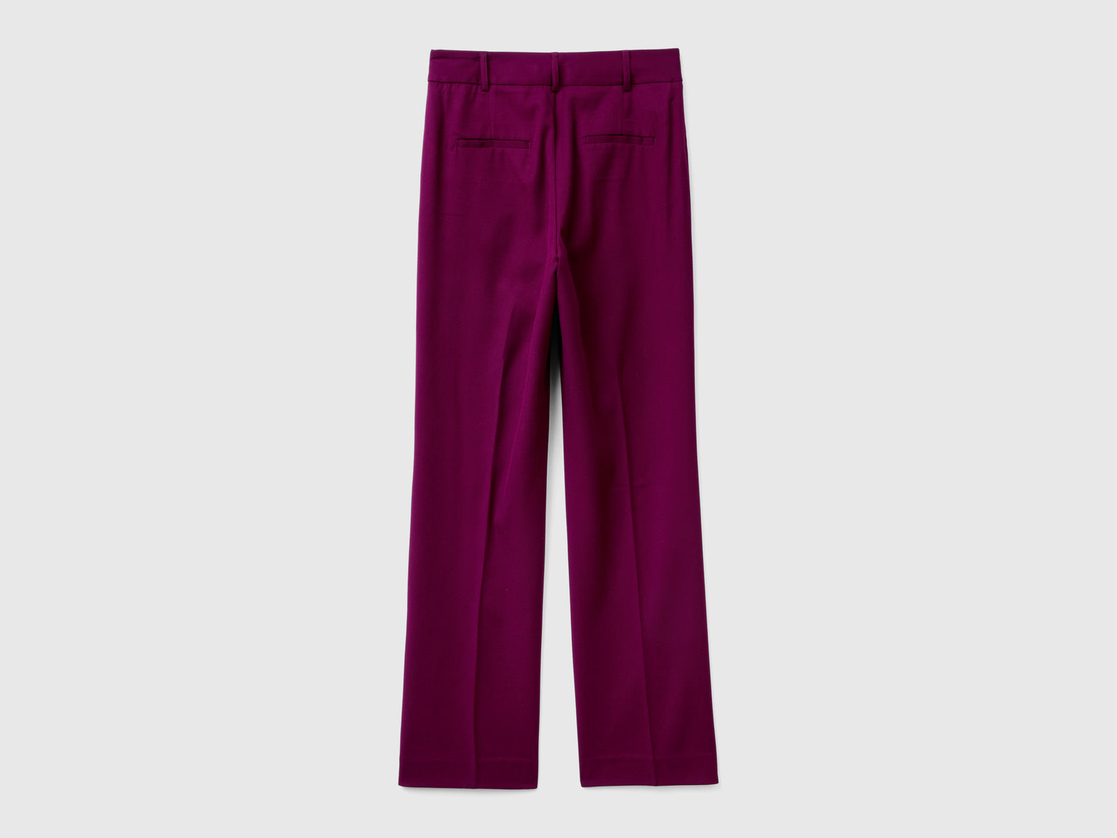 Viscose and wool blend trousers da donna malva scuro 2 | Benetton Outlet