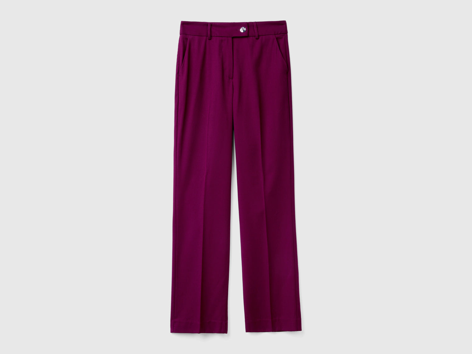 Pantaloni in misto viscosa e lana da donna malva scuro | Benetton Outlet