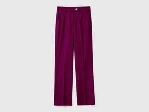 Viscose and wool blend trousers