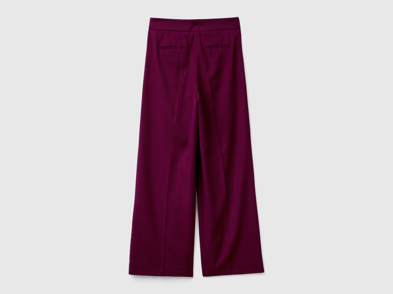 Pantalón ancho en mezcla de viscosa y lana da donna malva scuro 2 | Benetton Outlet