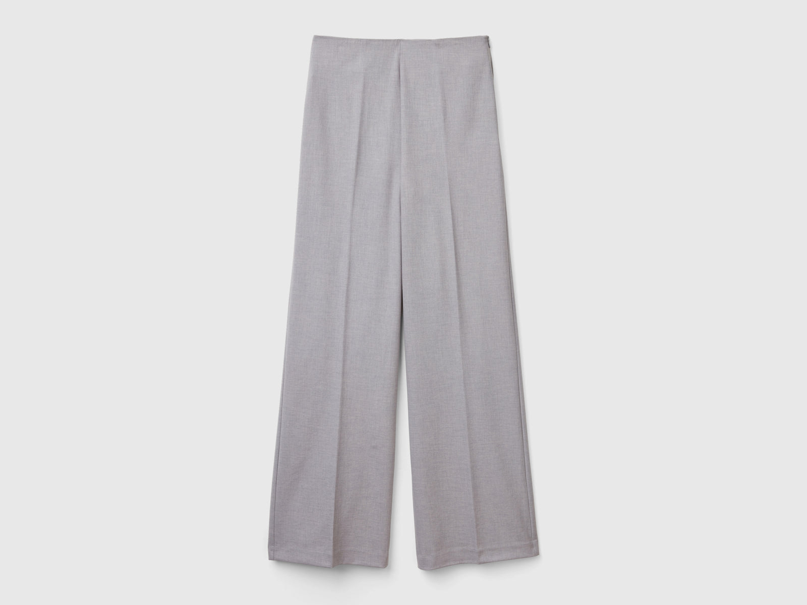 Pantaloni fluidi a vita alta da donna grigio | Benetton Outlet