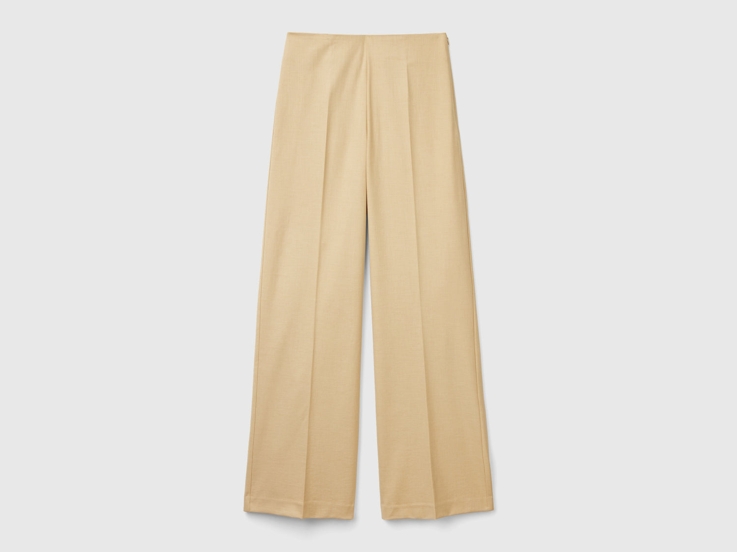 Pantaloni fluidi a vita alta da donna beige | Benetton Outlet