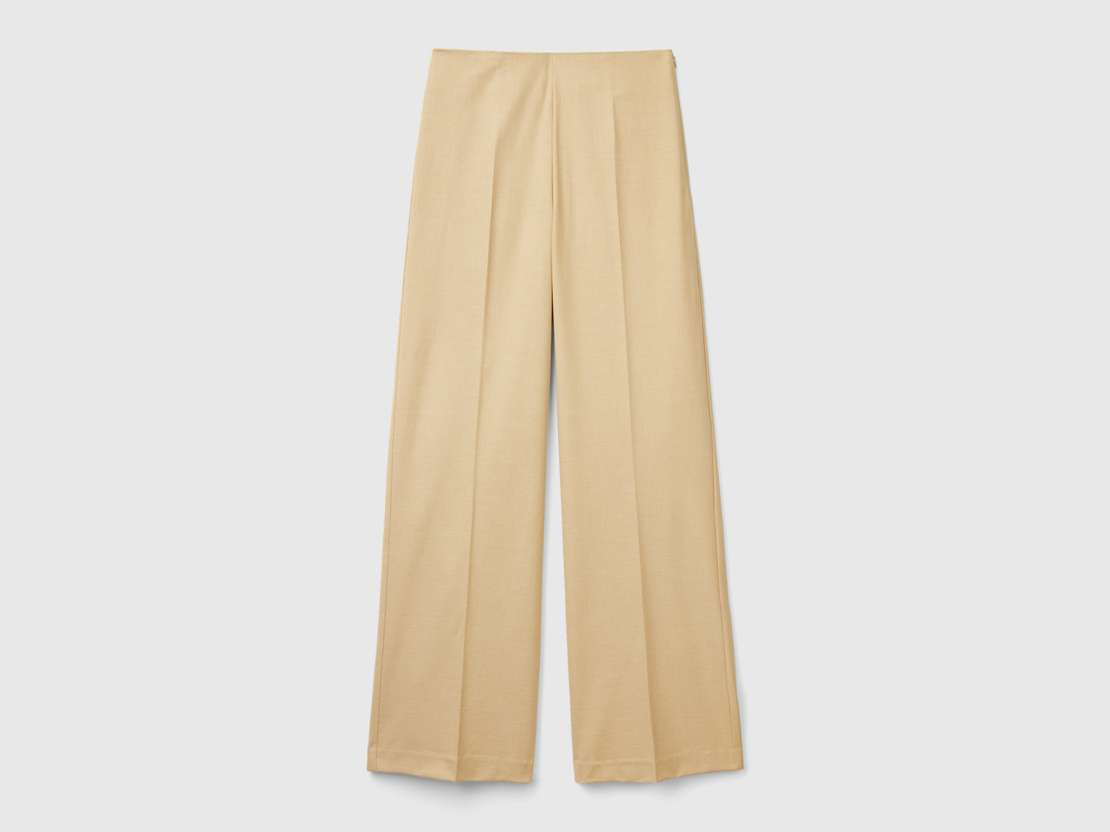 Pantaloni fluidi a vita alta da donna beige | Benetton Outlet