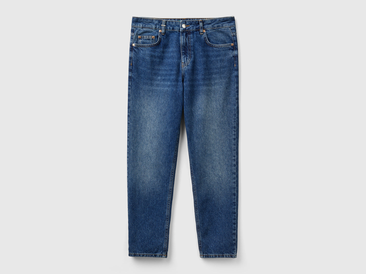 Jeans cropped a vita alta da donna blu | Benetton Outlet