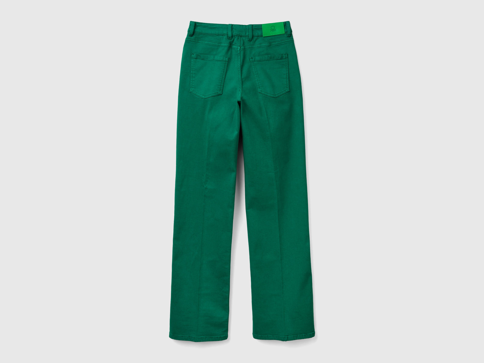Vaqueros acampanados elásticos da donna verde scuro 2 | Benetton Outlet