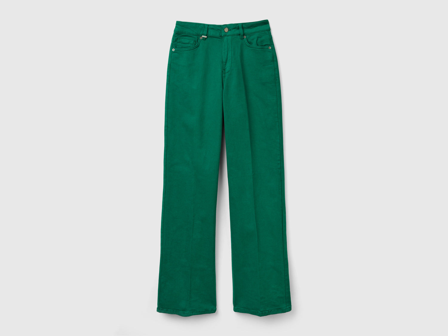 Jeans flare stretch da donna verde scuro | Benetton Outlet
