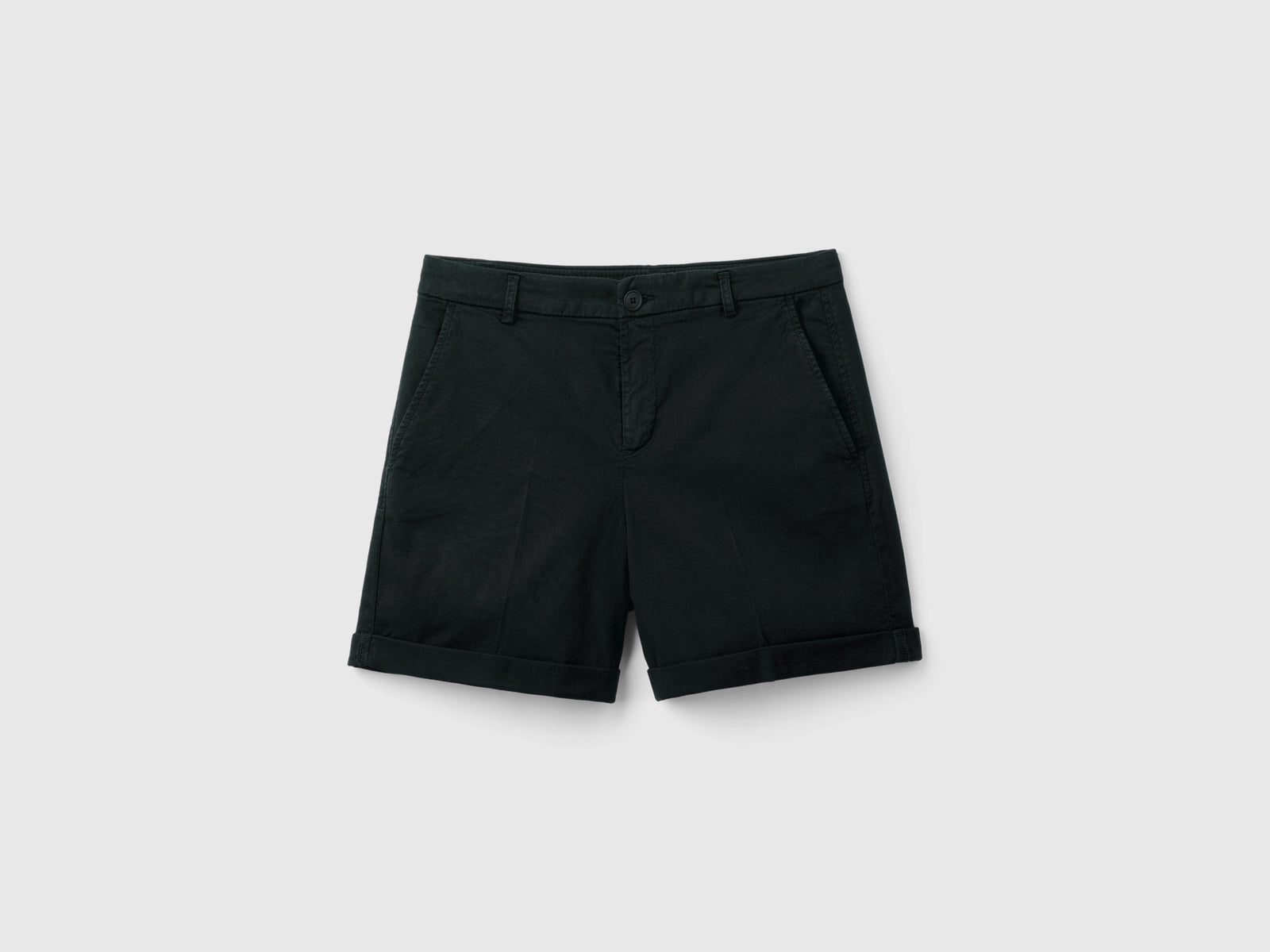 Bermuda in cotone stretch da donna nero | Benetton Outlet